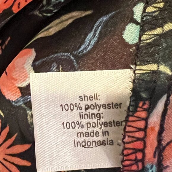 Lane Bryant Size 20 (2X) Chiffon Dark Floral Print Flowy Sleeveless Blouse Tank - Picture 6 of 7